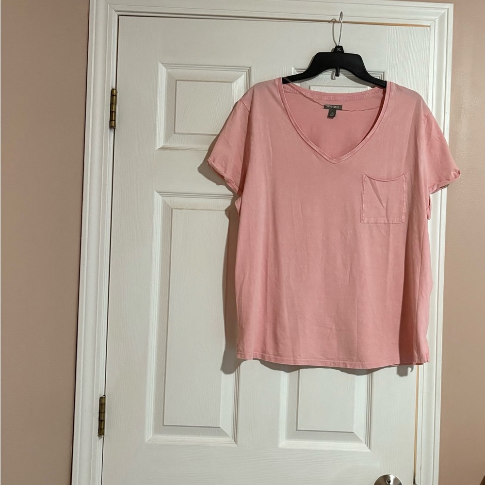 New Falls Creek Light Pink V-Neck Tee